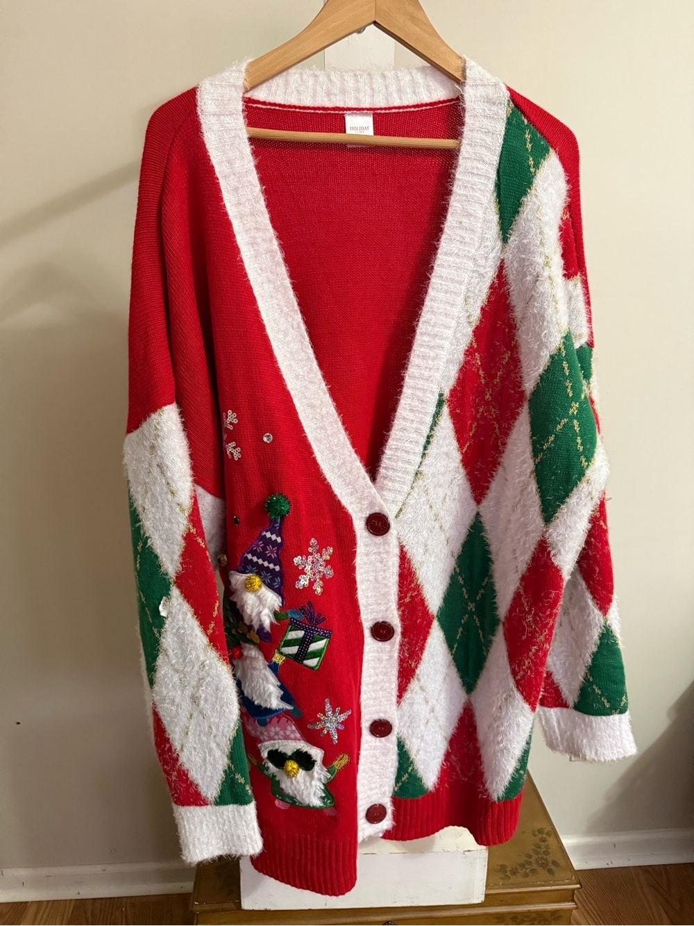 NWT Argyle Holiday Cardigan